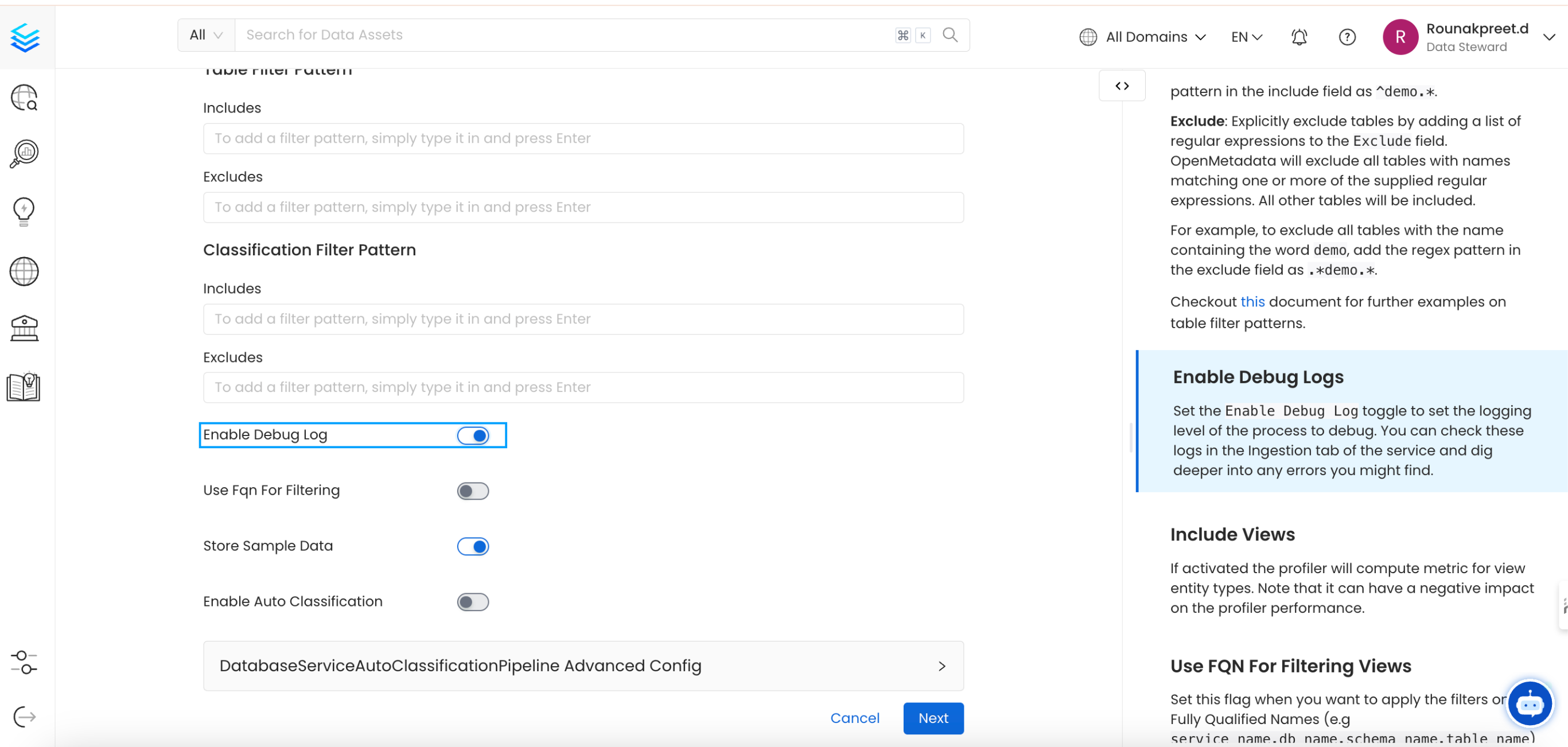 Enable Debug Logging