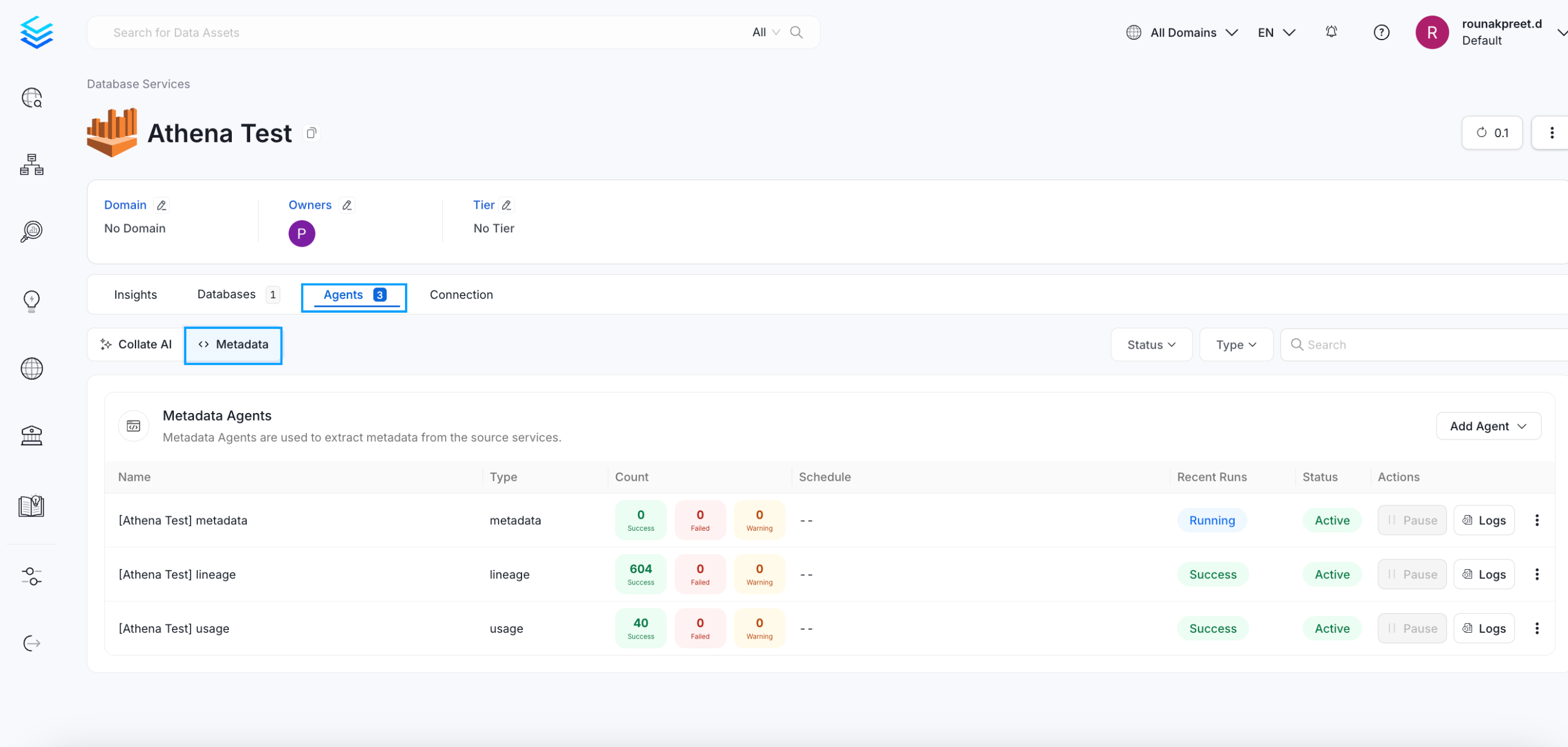 Access Agents Tab